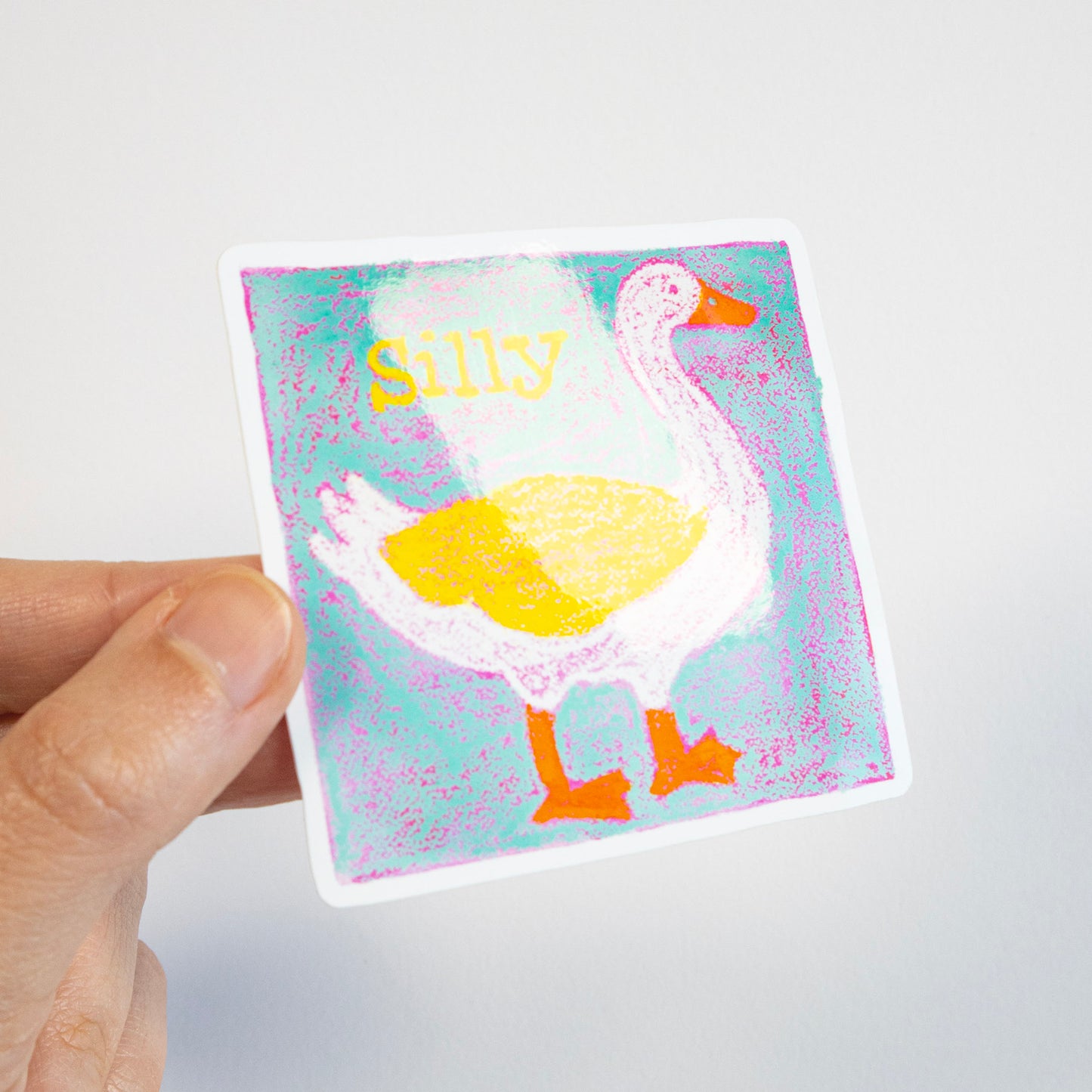 Silly Blue Goose Vinyl Sticker