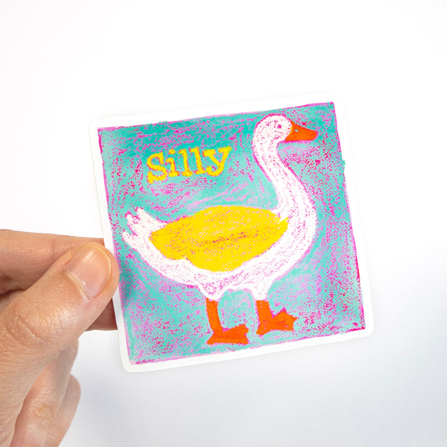Silly Blue Goose Vinyl Sticker