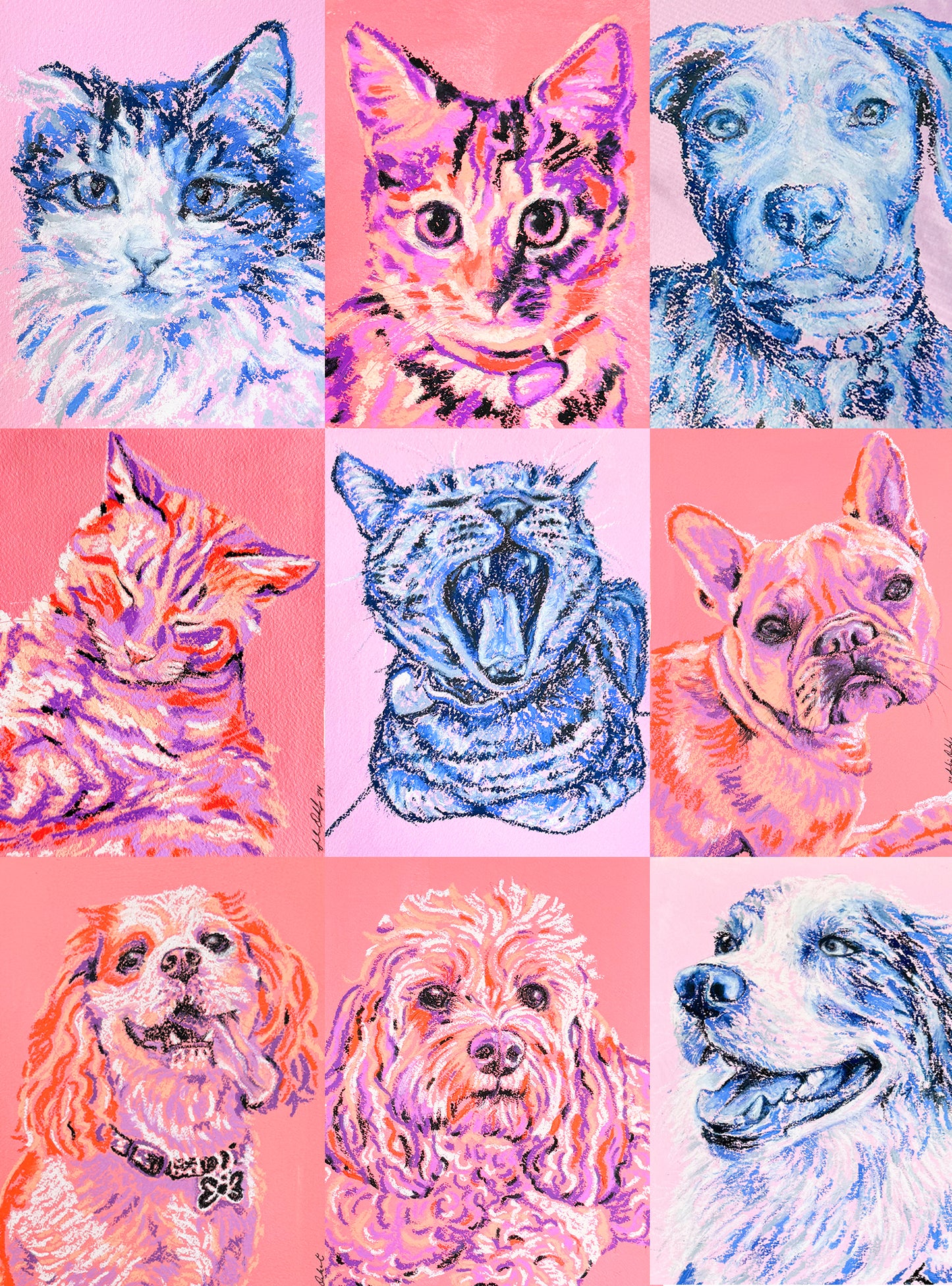 Oil Pastel Pet Commission