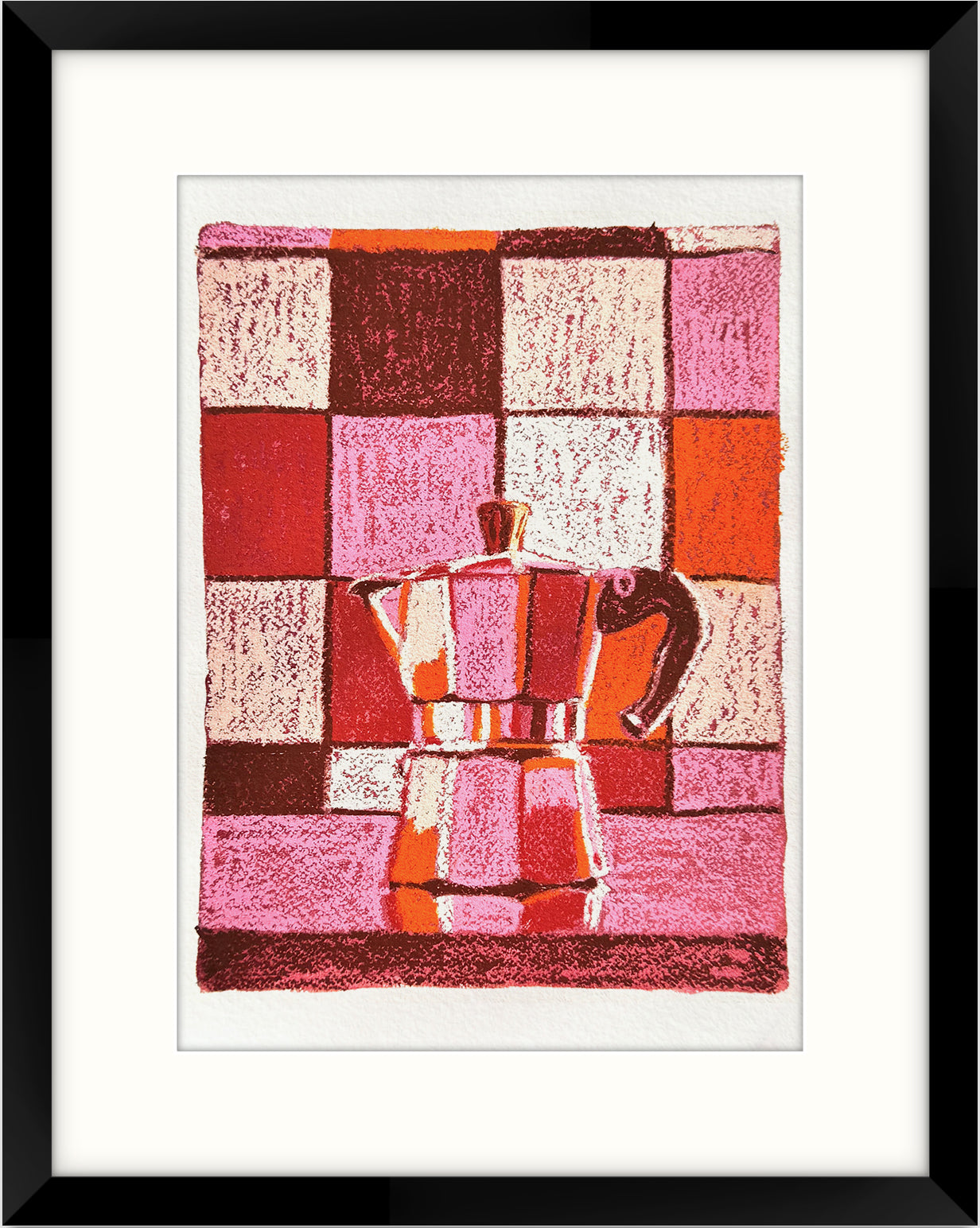 Moka Pot Original Oil Pastel Artwork