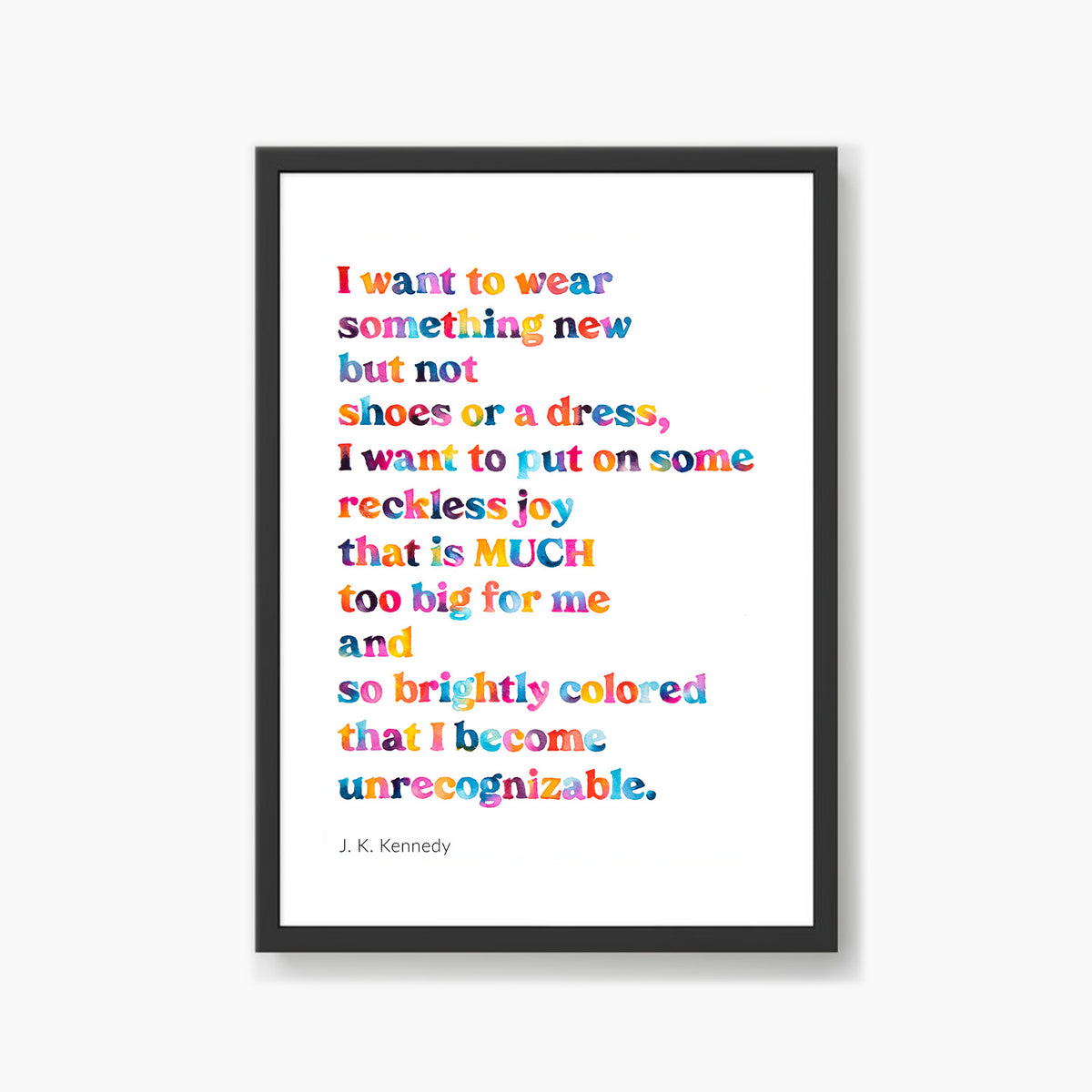 Reckless Joy Poem Print