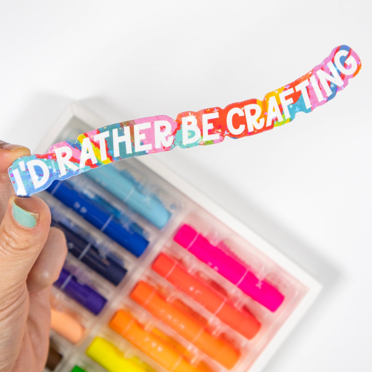 I'd Rather Be Crafting - Funny Type Sticker