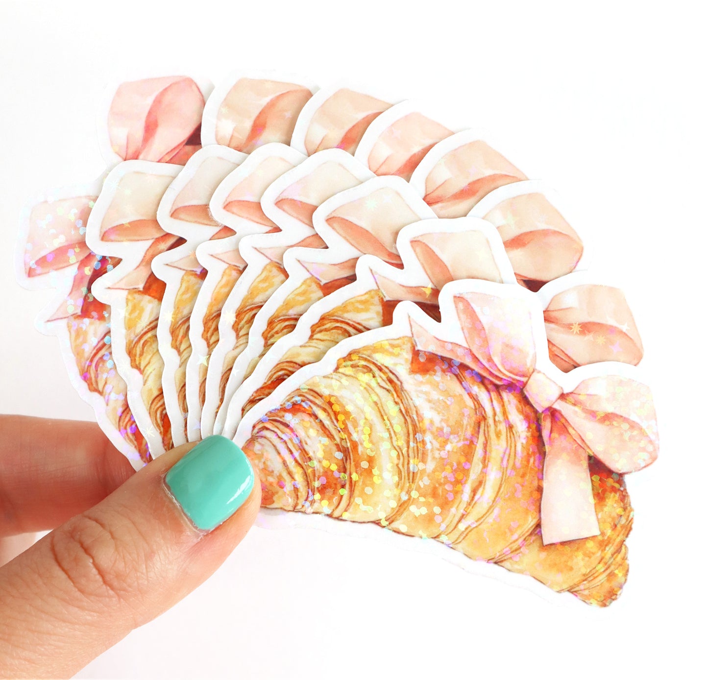 Pretty Lil Croissant Glitter Sticker
