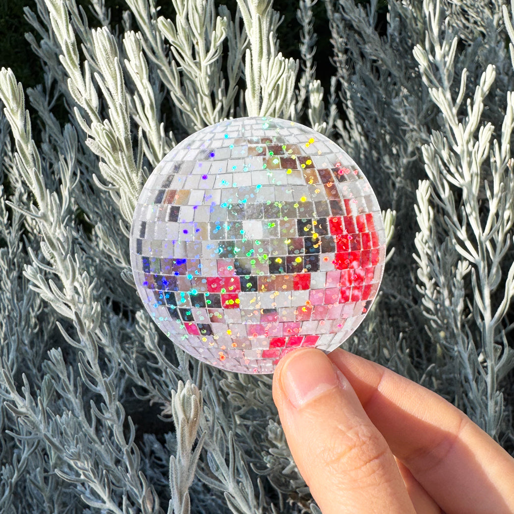 Shiny Disco Ball Glitter Sticker