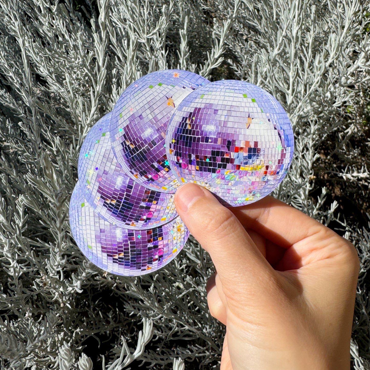 Shiny Disco Ball (Purple) Glitter Sticker