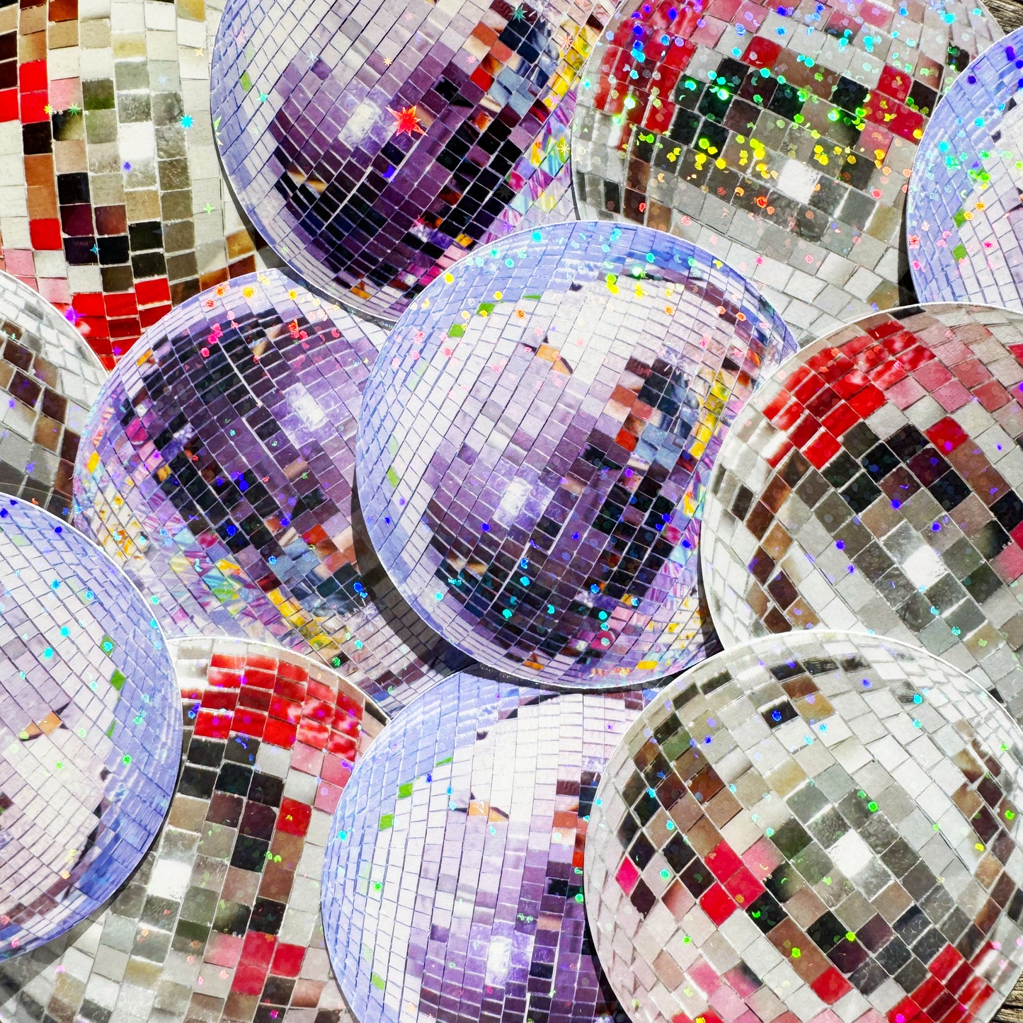 Shiny Disco Ball Glitter Sticker