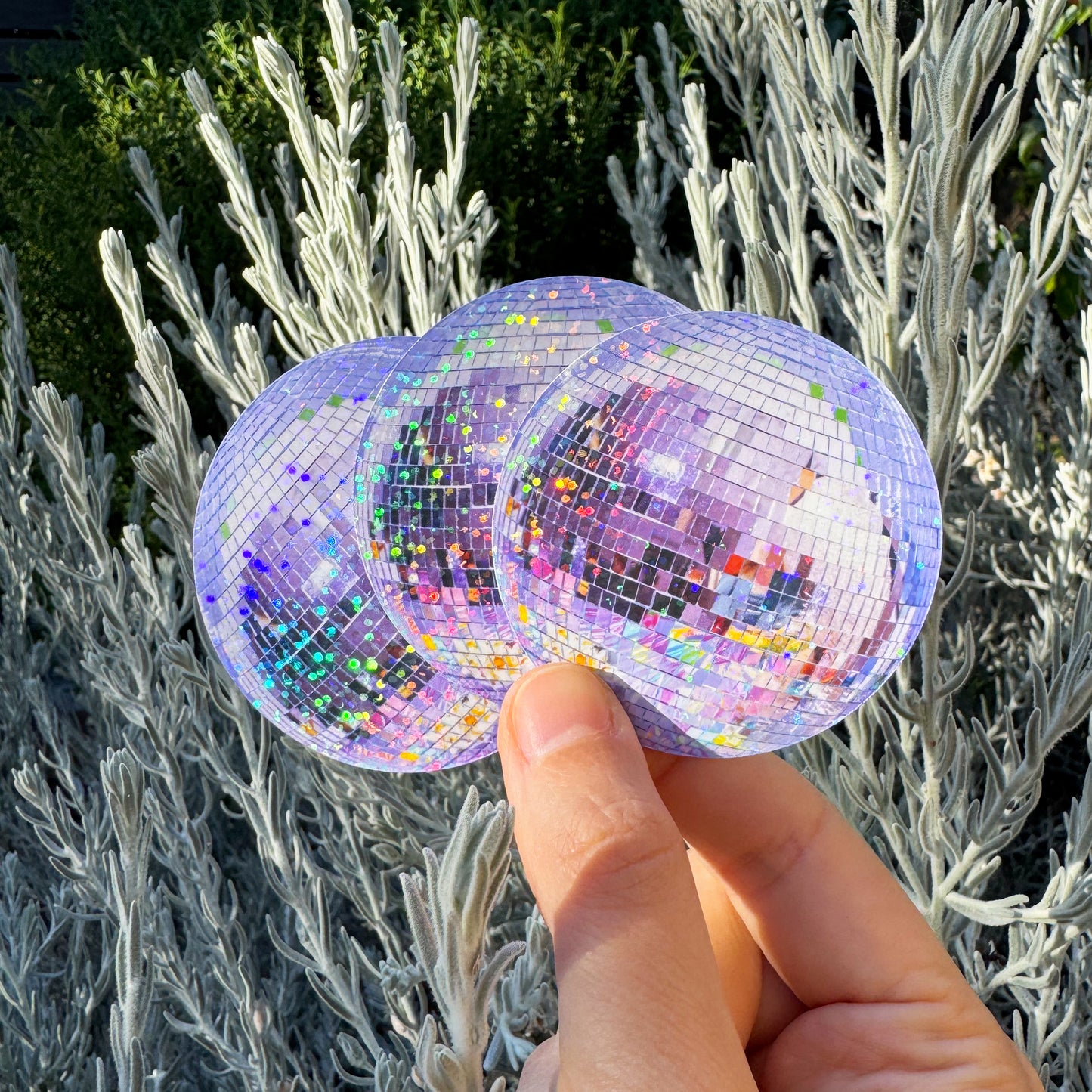 Shiny Disco Ball (Purple) Glitter Sticker