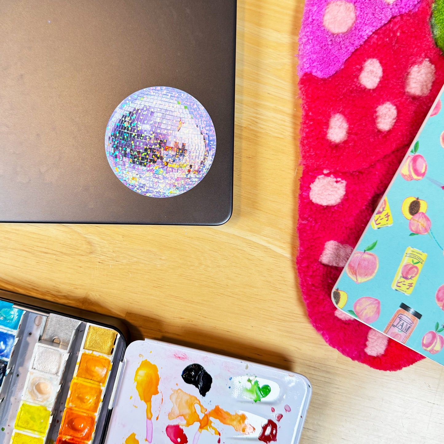 Shiny Disco Ball (Purple) Glitter Sticker