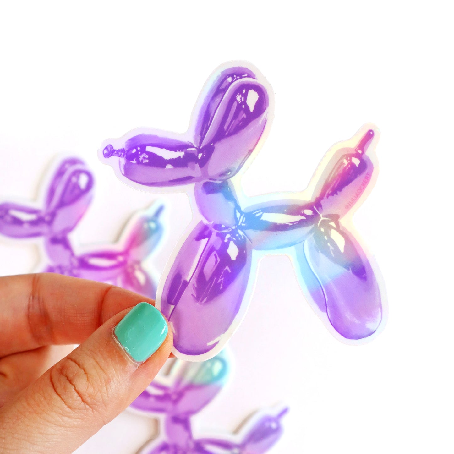 Balloon Dog (Purple) Holographic Vinyl Sticker