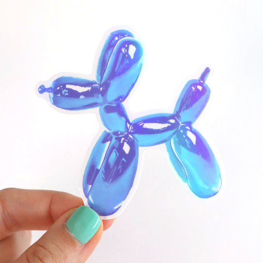 Balloon Dog (Blue) Holographic Vinyl Sticker