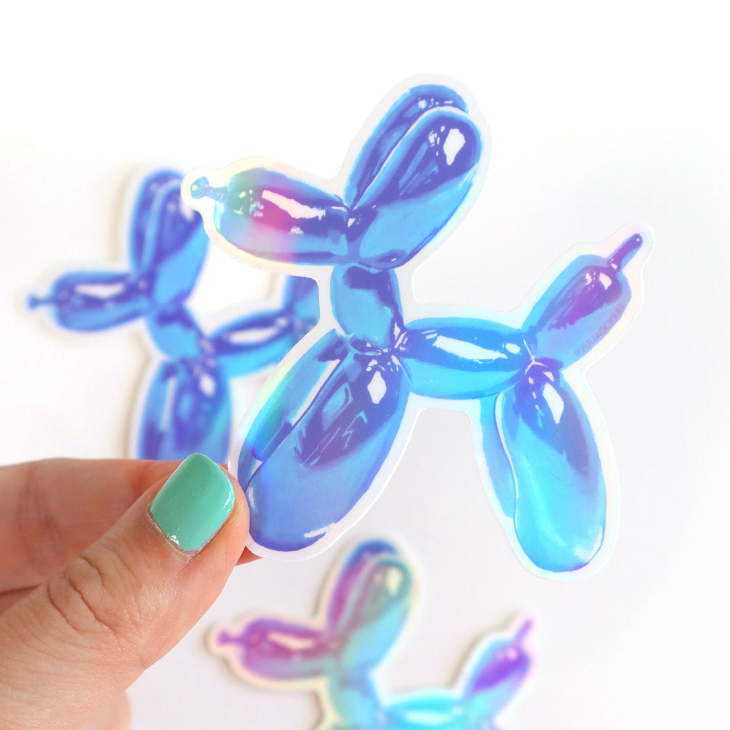 Balloon Dog (Blue) Holographic Vinyl Sticker