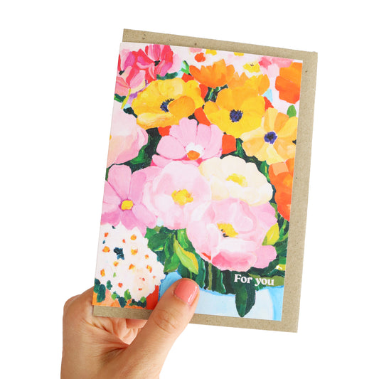 For You - Colourful Floral Greeting Card