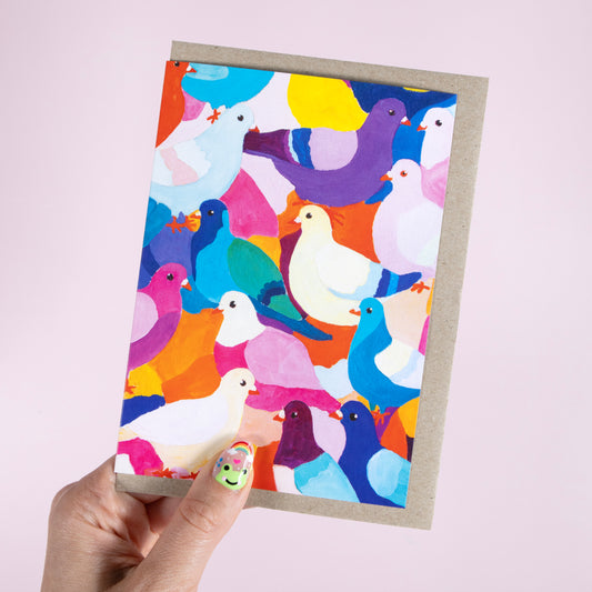 Pigeony Pigeons Greeting Card