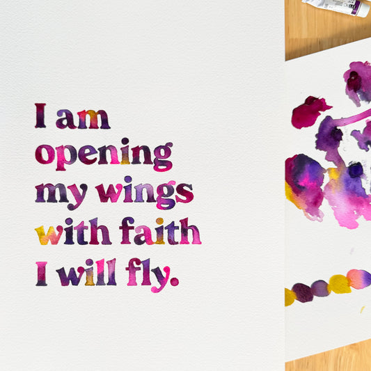 With Faith I Will Fly - Original Watercolour Painting