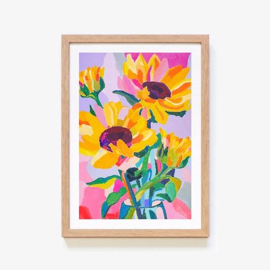 Sunflower Shenanigans Art Print