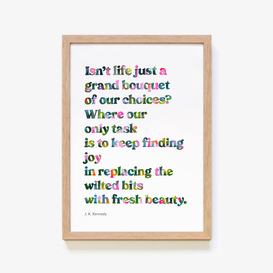 A Grand Bouquet Poem Print
