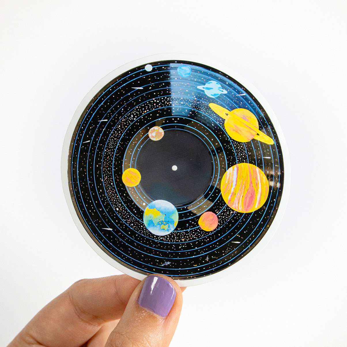Solar System Vinyl Record Sticker