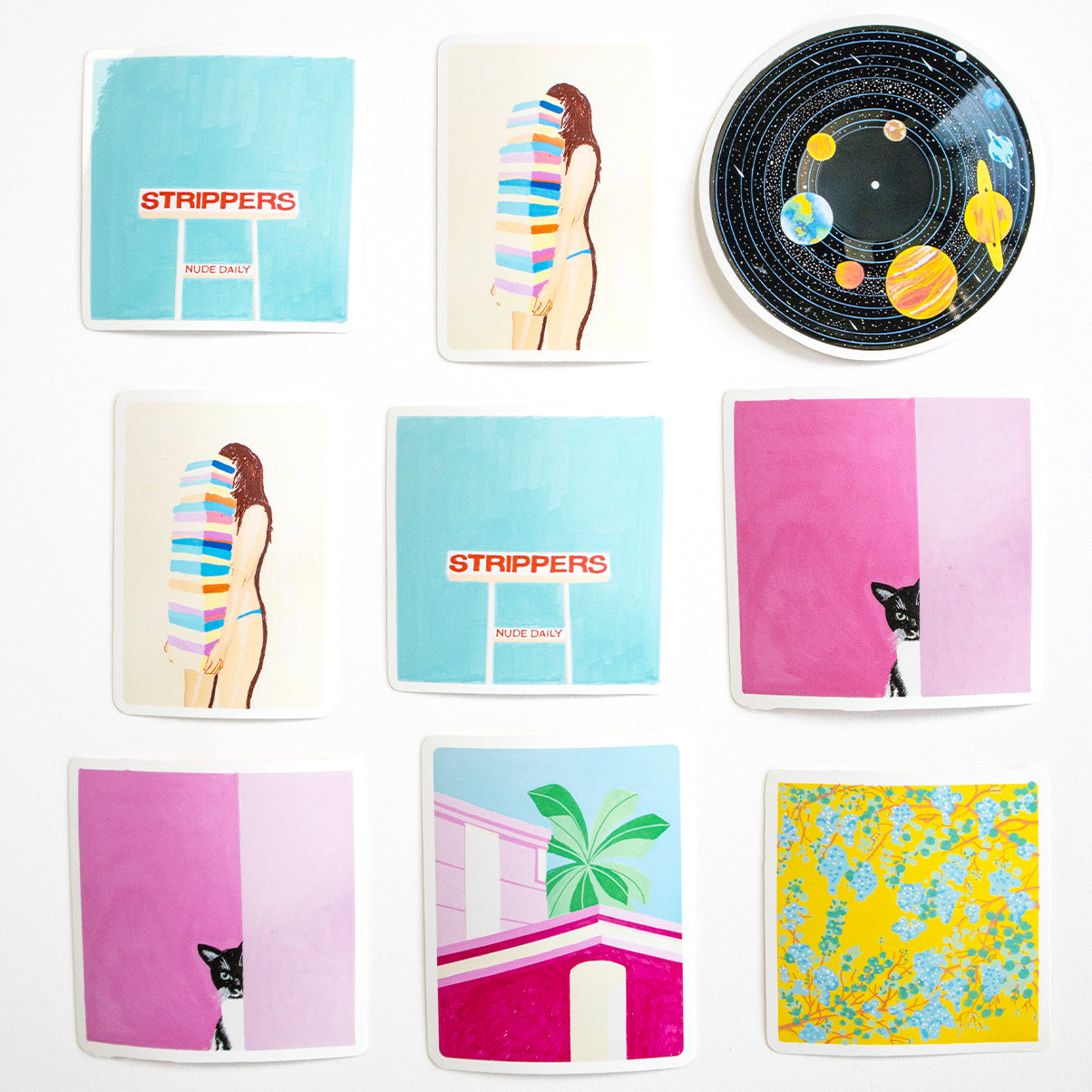 Solar System Vinyl Record Sticker