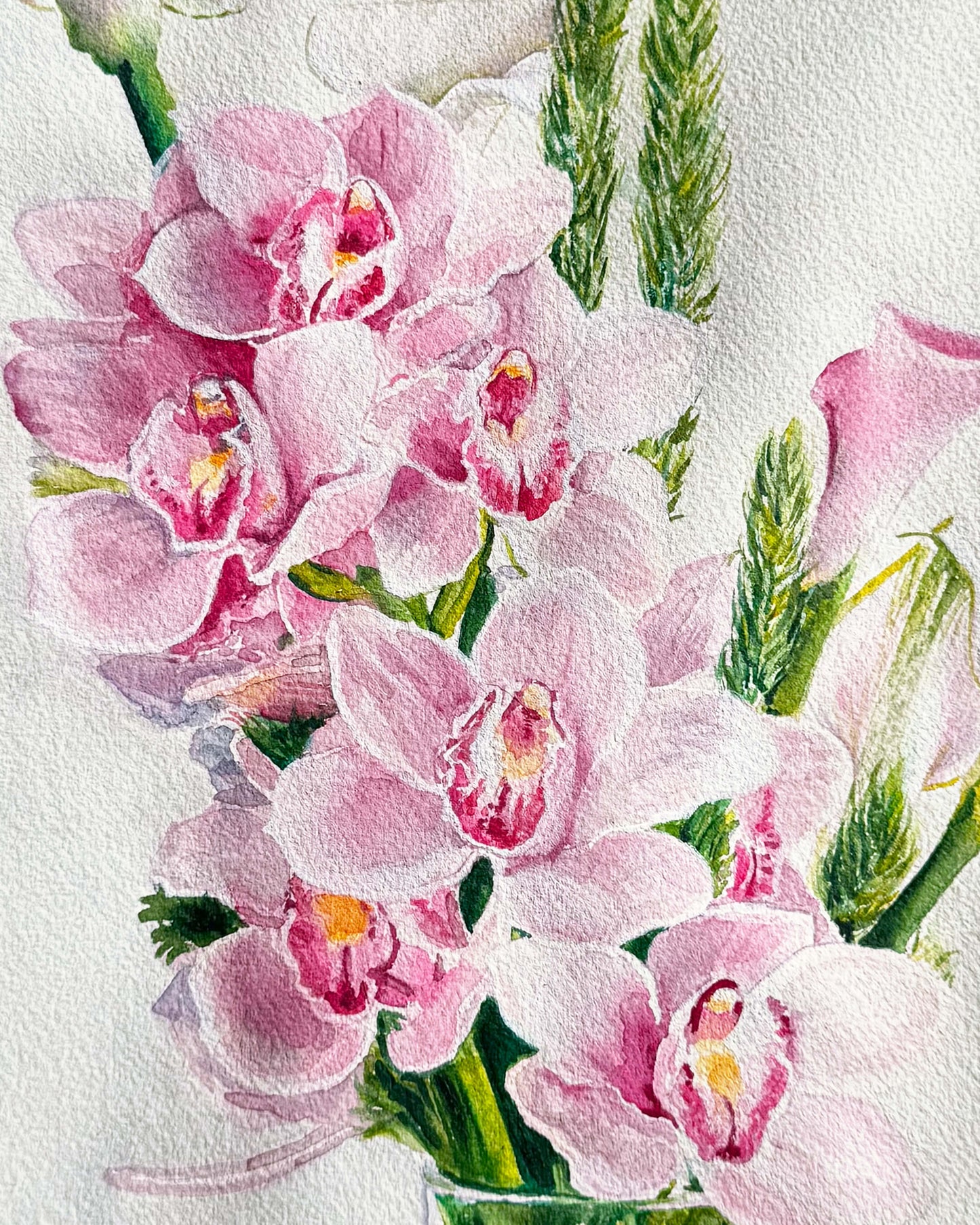 Orchids and Lilies Still Life Original Painting
