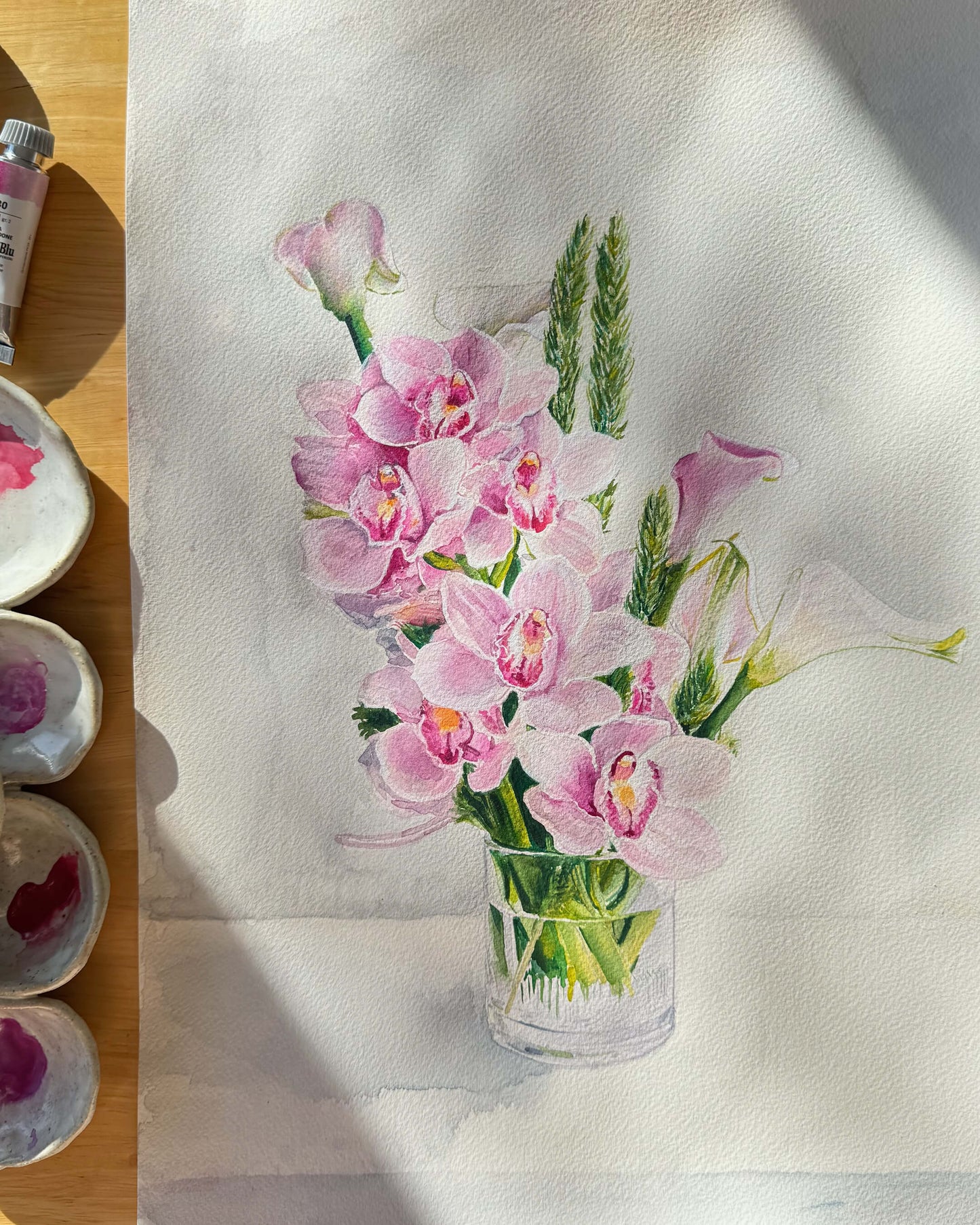 Orchids and Lilies Still Life Original Painting
