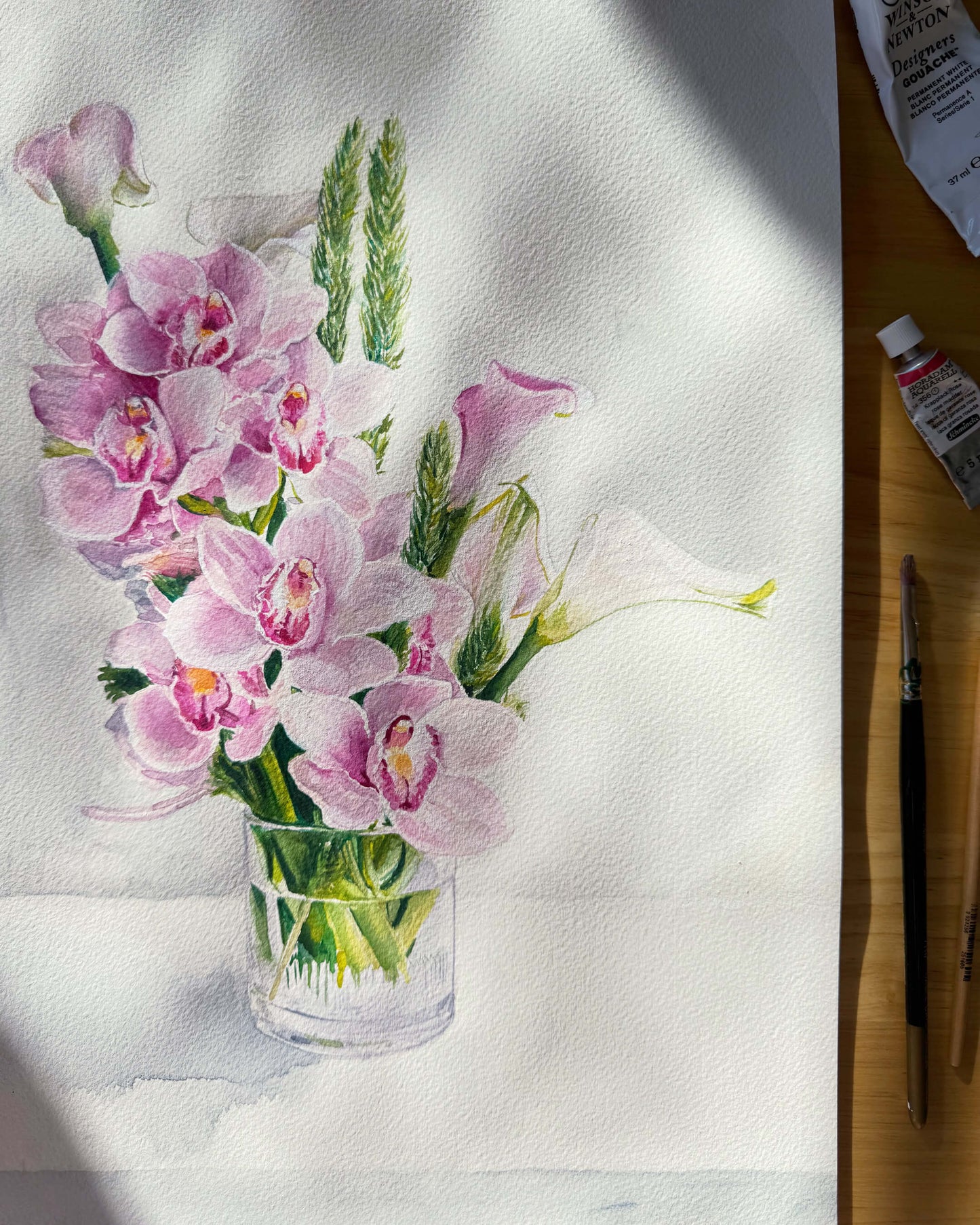 Orchids and Lilies Still Life Original Painting