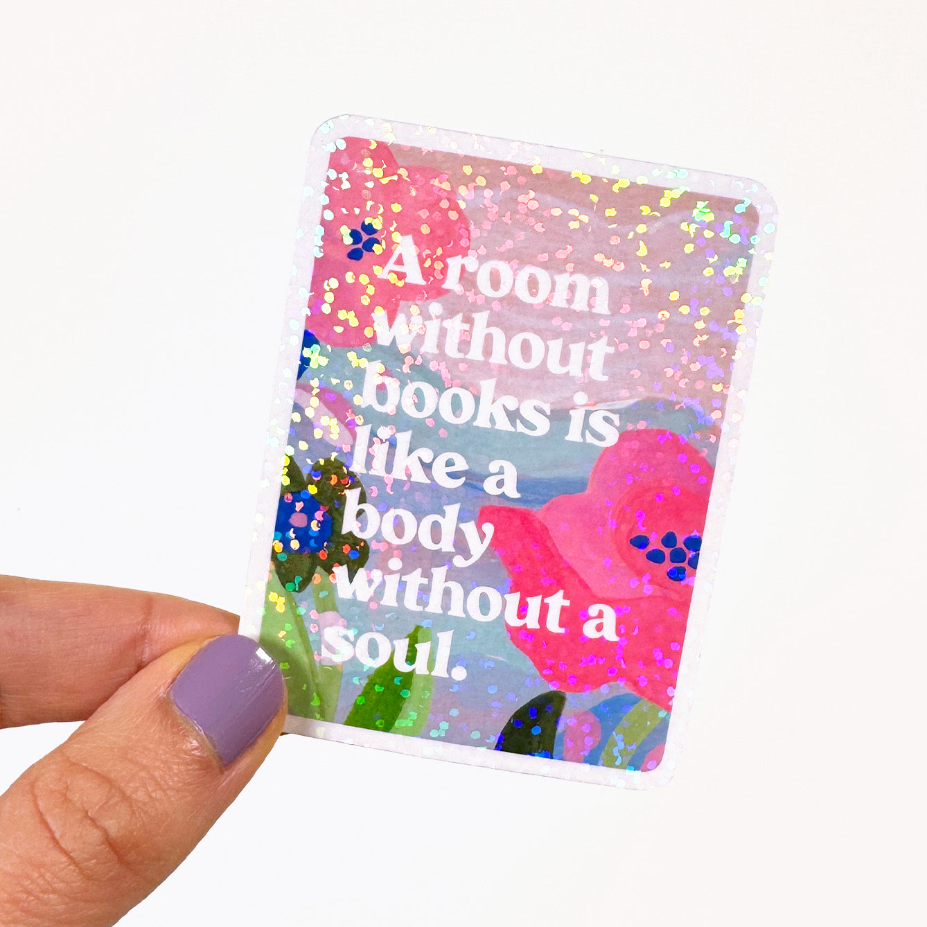 Room Without Books Glitter Vinyl Sticker