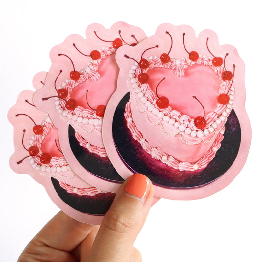Pink Cake Vinyl Sticker