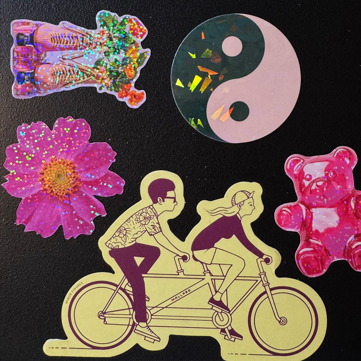 Colourful Yin-Yang Glitter Stickers (6 Colours)