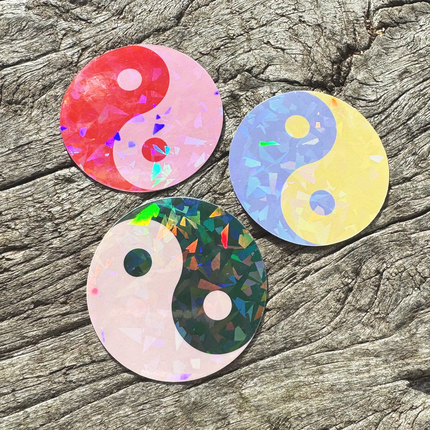 Colourful Yin-Yang Glitter Stickers (6 Colours)