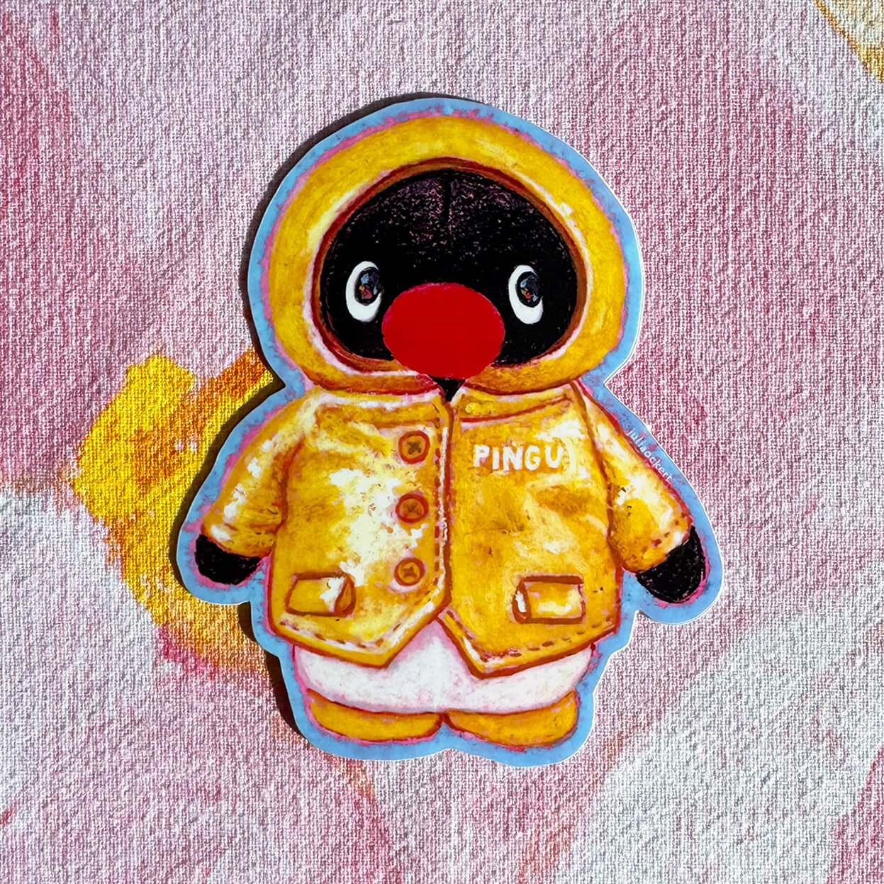 Cutie Raincoat Penguin Sticker