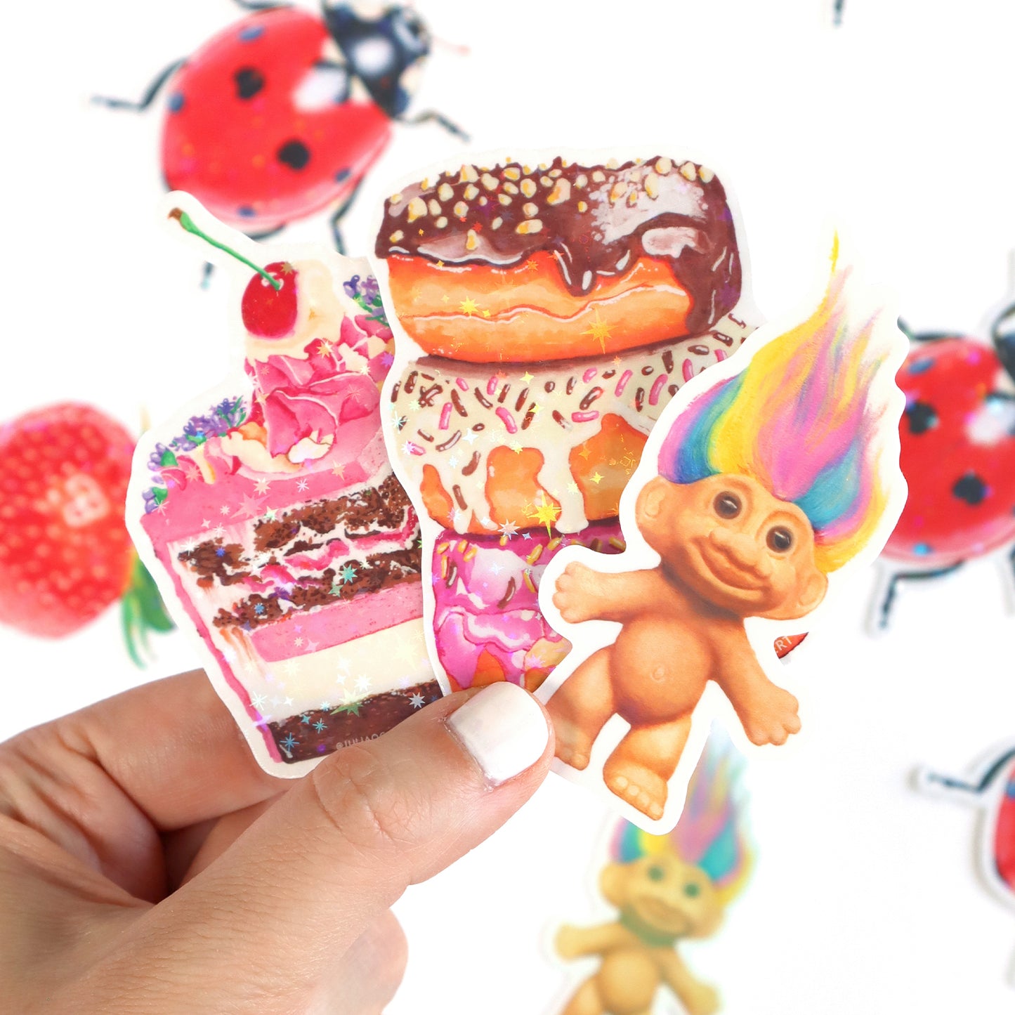 90s Rainbow Troll Doll Holo Vinyl Sticker