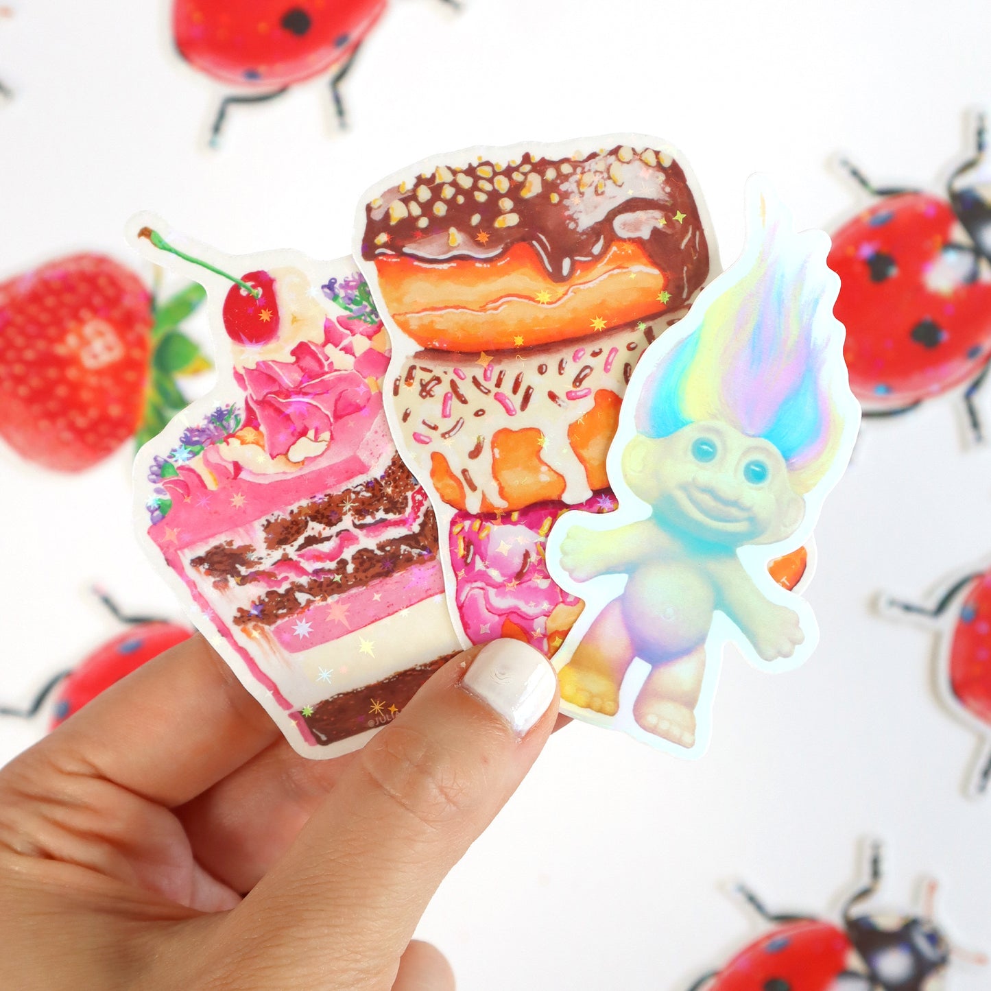 90s Rainbow Troll Doll Holo Vinyl Sticker