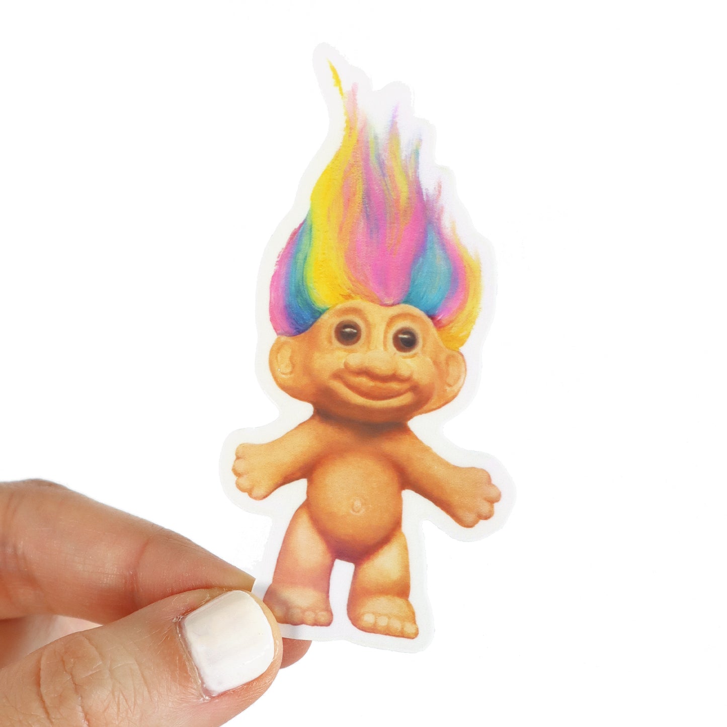 90s Rainbow Troll Doll Holo Vinyl Sticker