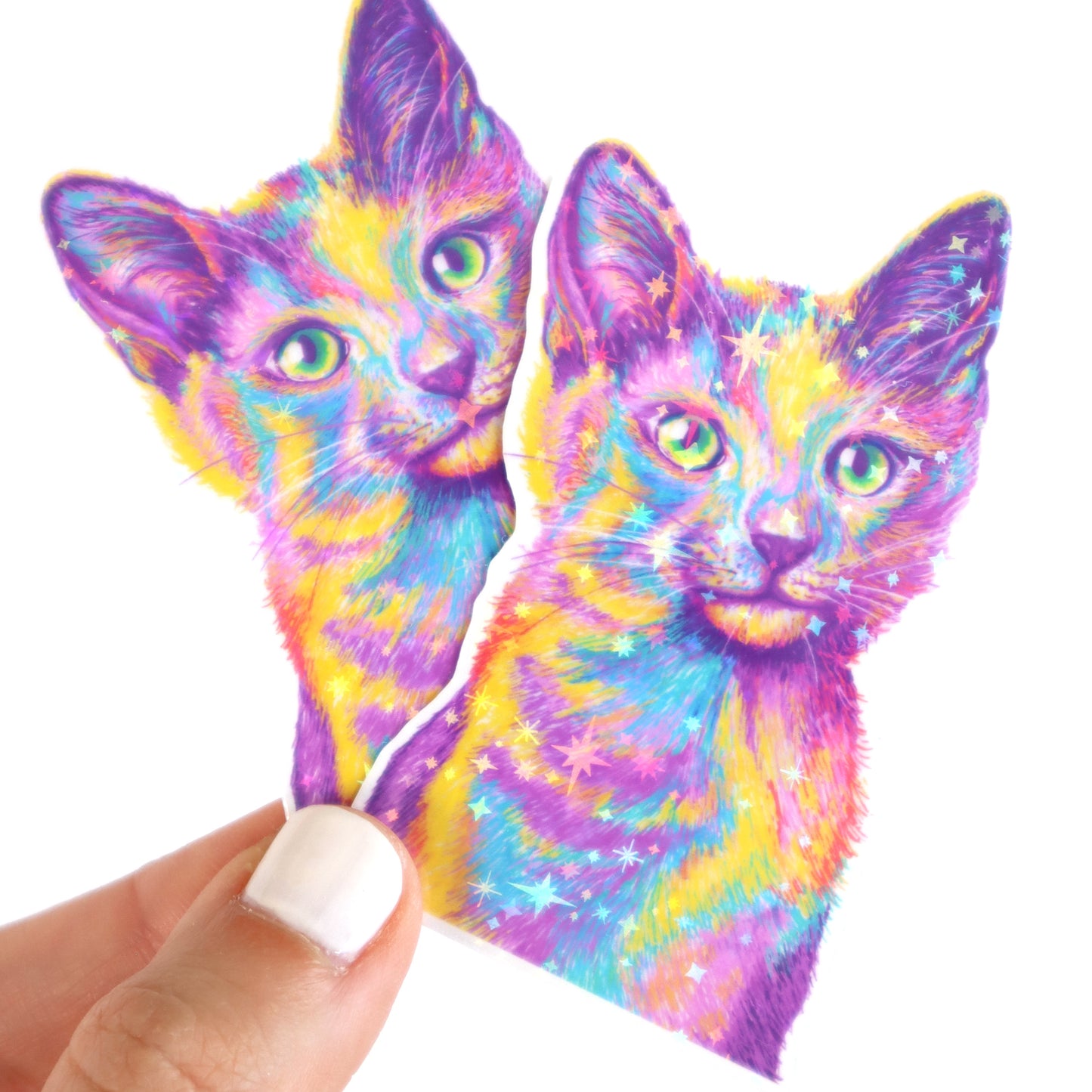 Purply Kitty Glitter Sticker