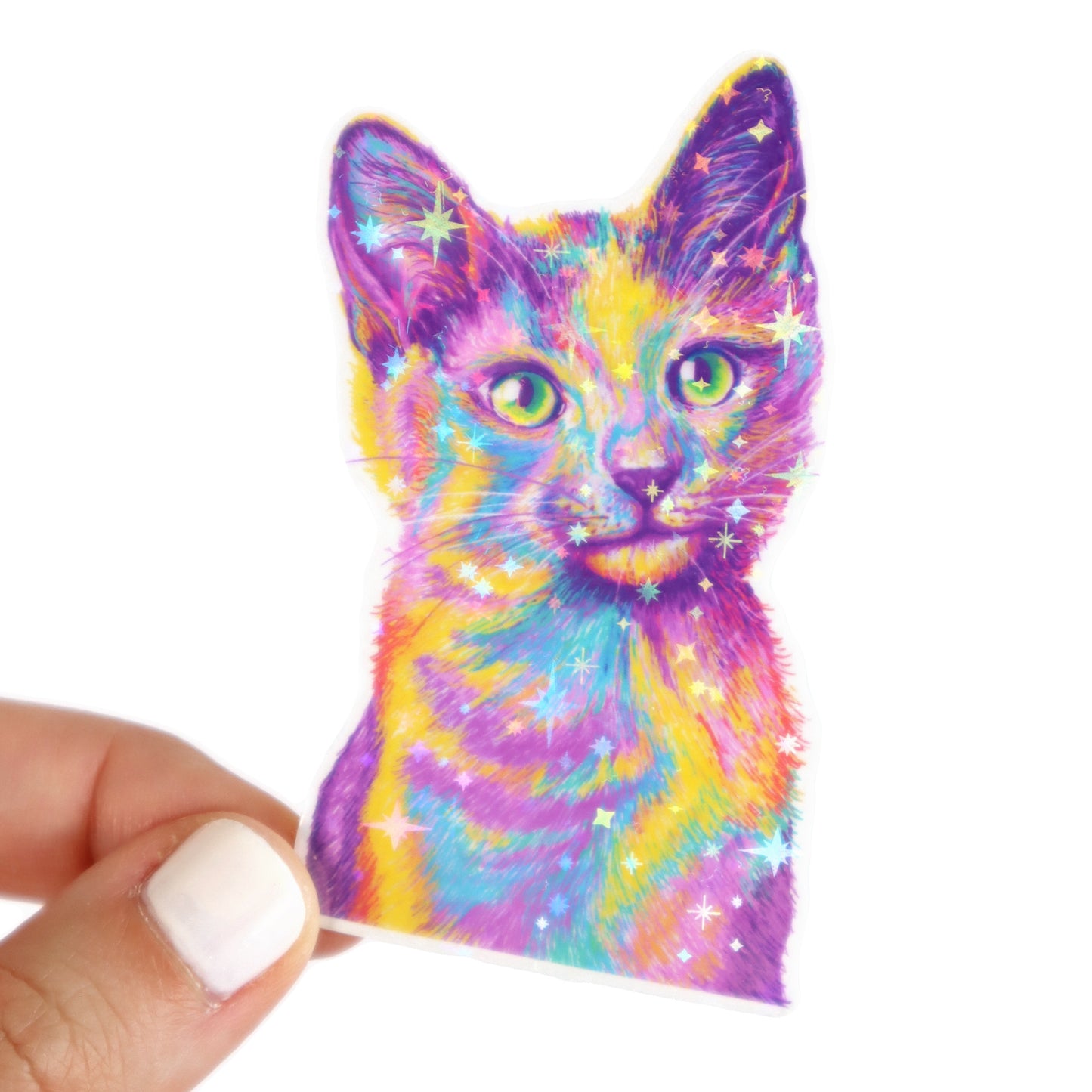Purply Kitty Glitter Sticker
