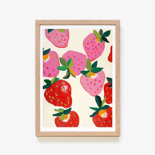 Strawberries on Cream Art Print