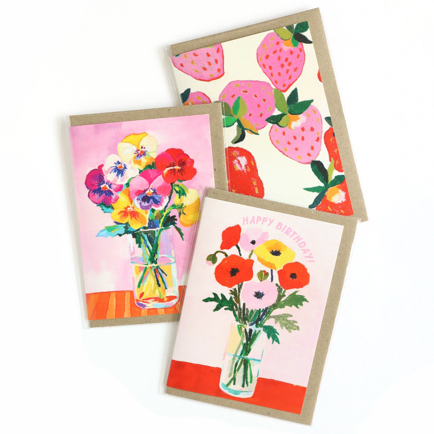 Pink Birthday Poppies Greeting Card