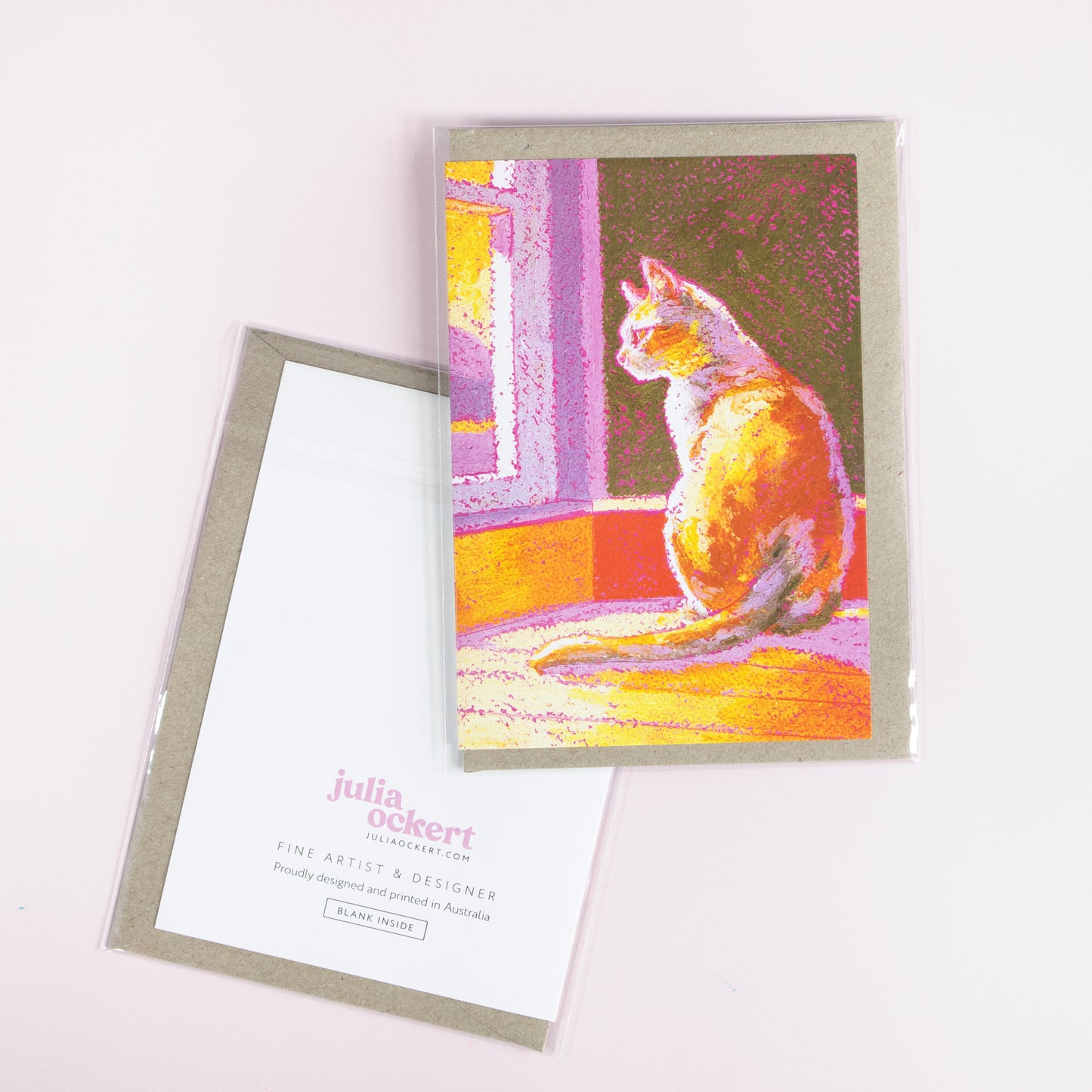 Sun Cat (Lilac) Sympathy Greeting Card