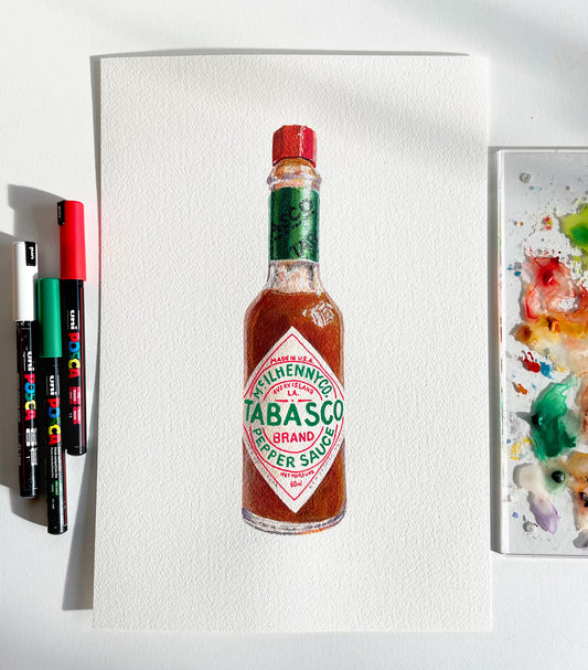 Watercolour Hot Sauce Commission