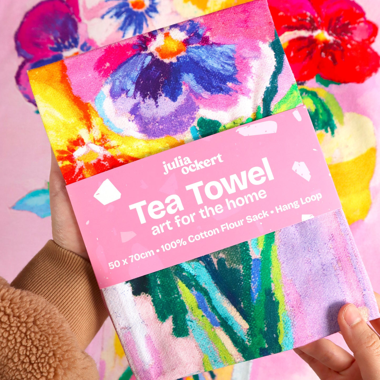 Pansies In Wonderland Tea Towel