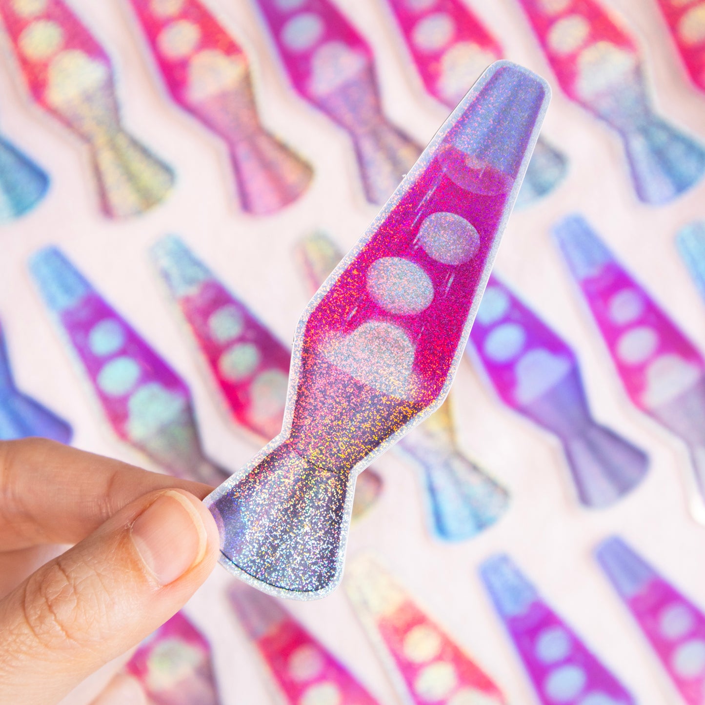 Pink Lava Lamp Glitter Sticker