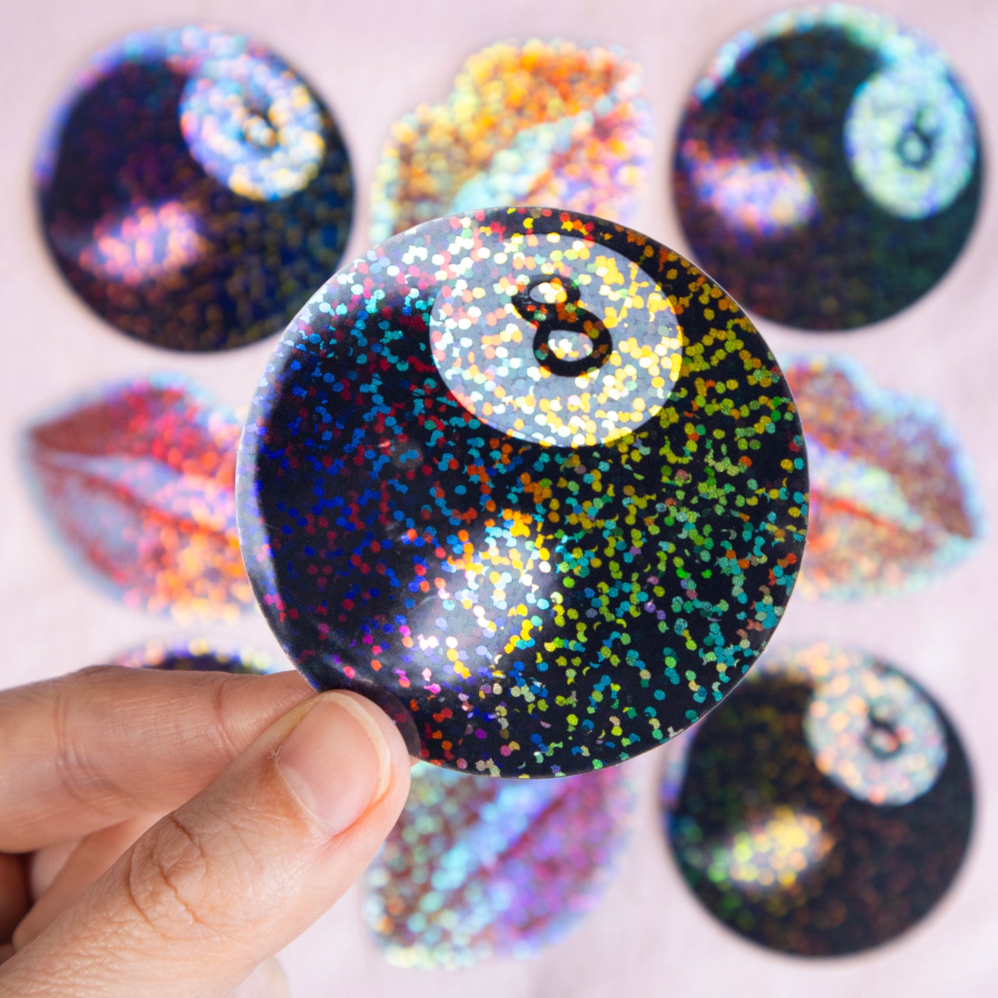 8 Ball Glitter Sticker