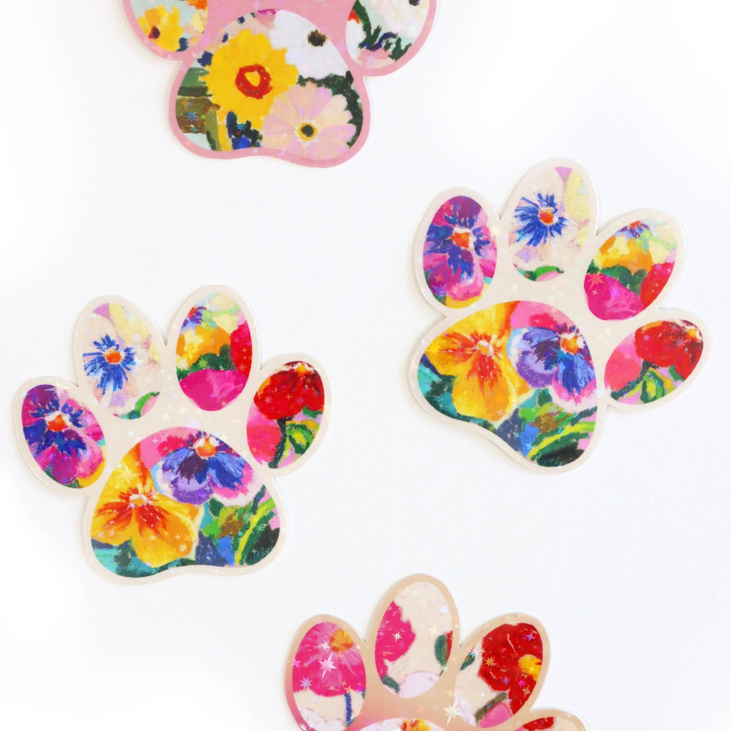 Puppy Paw Prints Glitter Stickers (3 Designs)