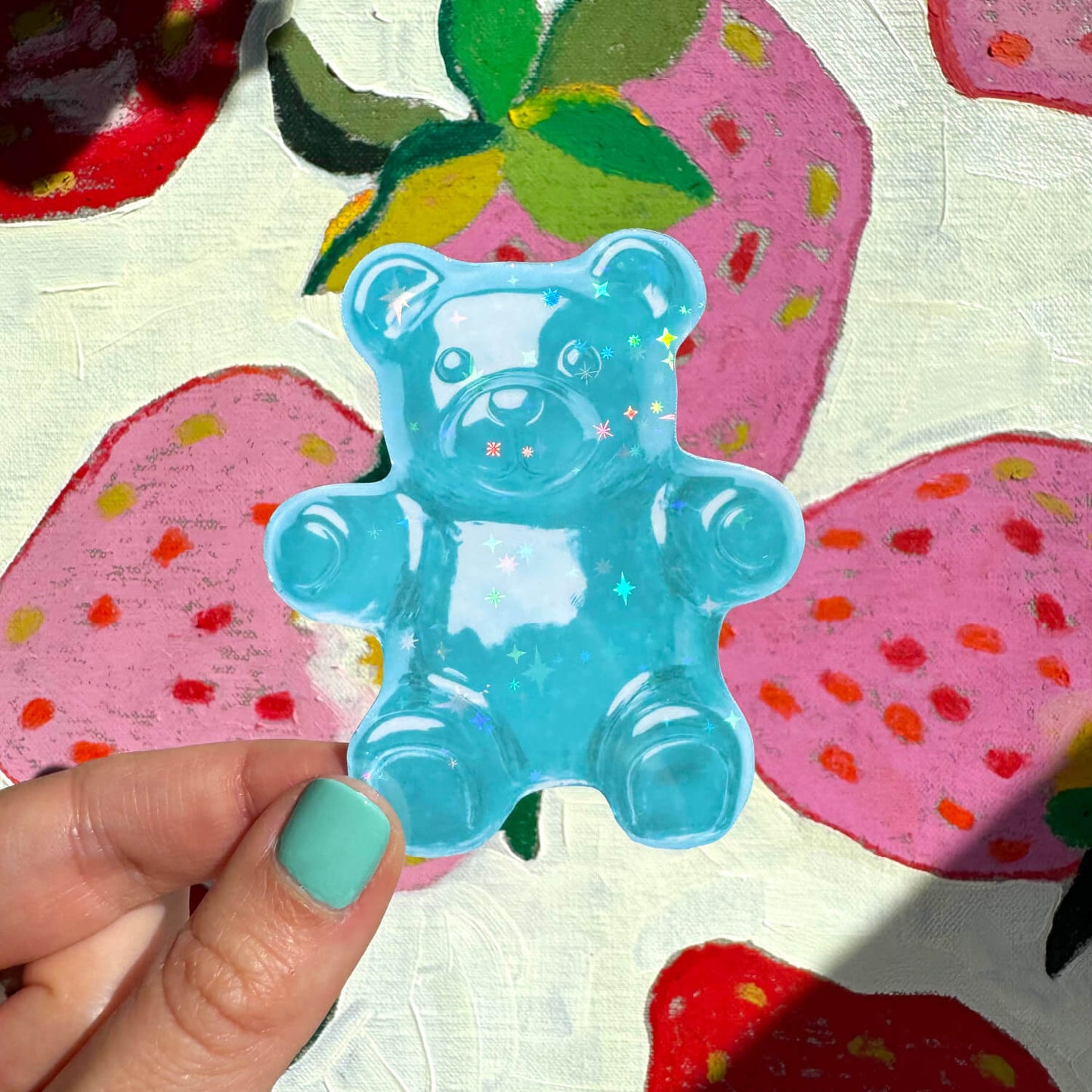 Glittery Gummy Bear Stickers (7 Colours)