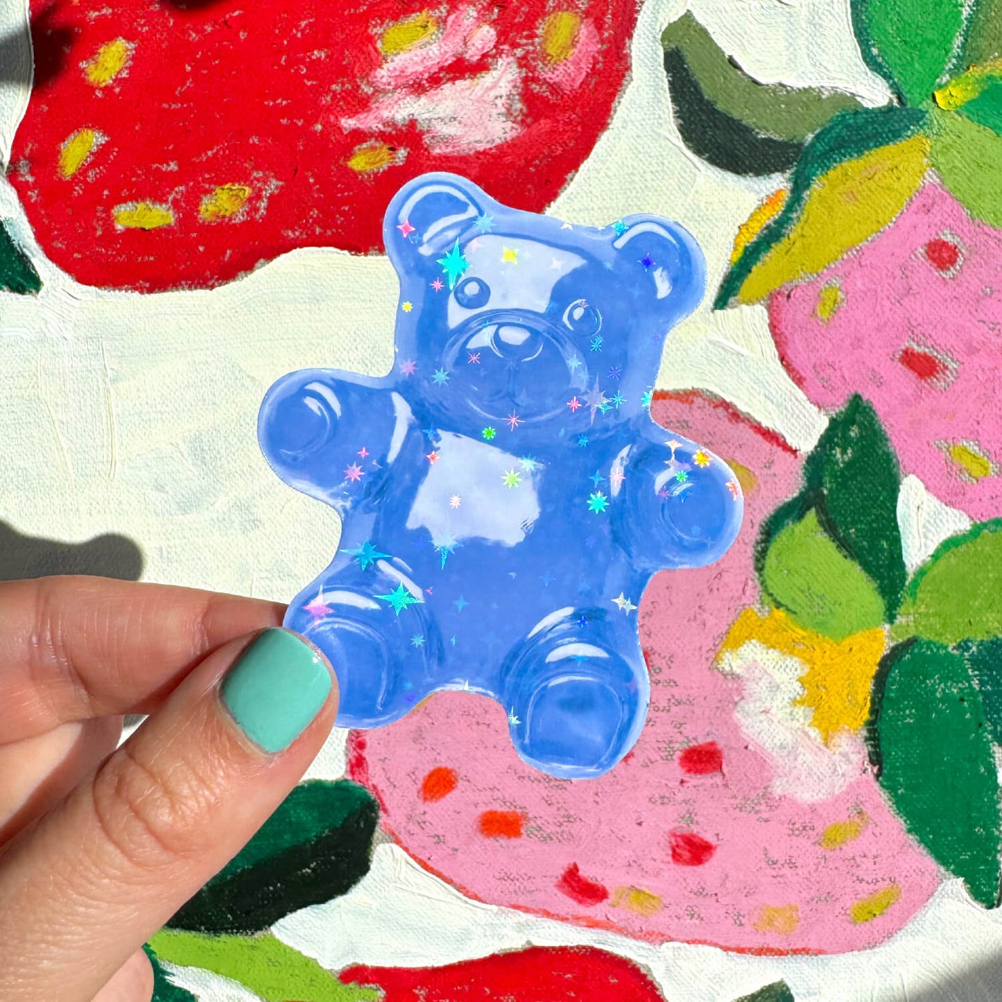Glittery Gummy Bear Stickers (7 Colours)