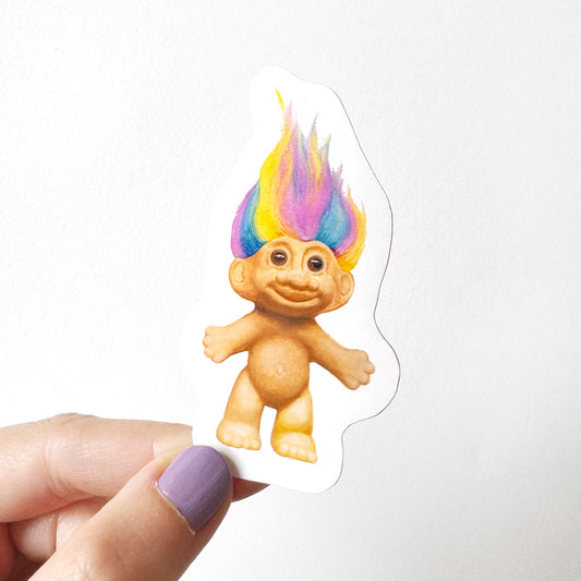 Rainbow Troll Doll Vinyl Sticker