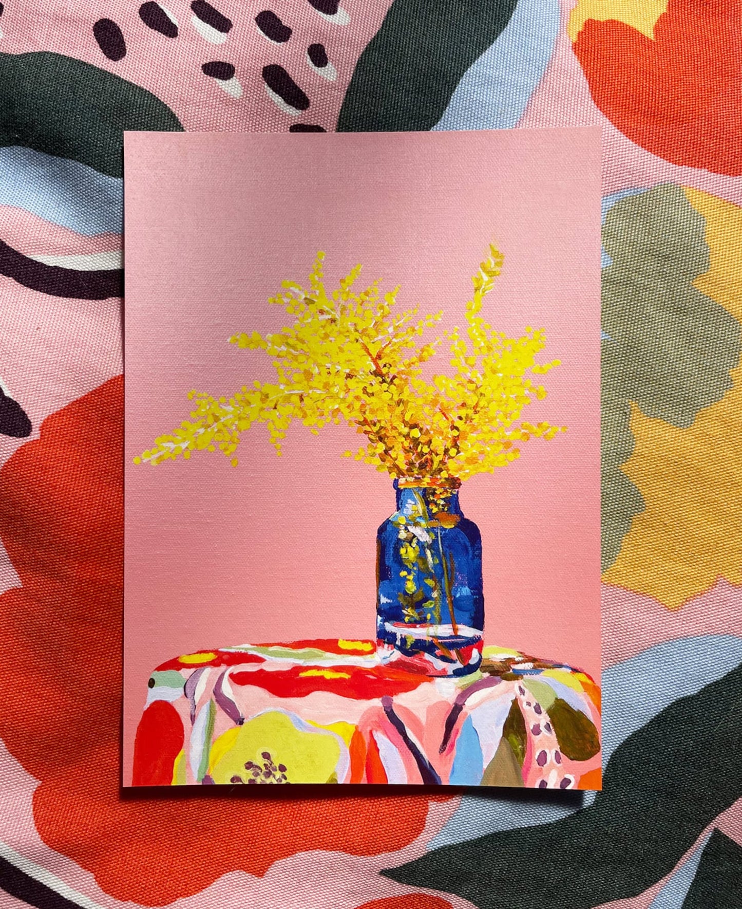 Pink Wattle Still Life Art Print