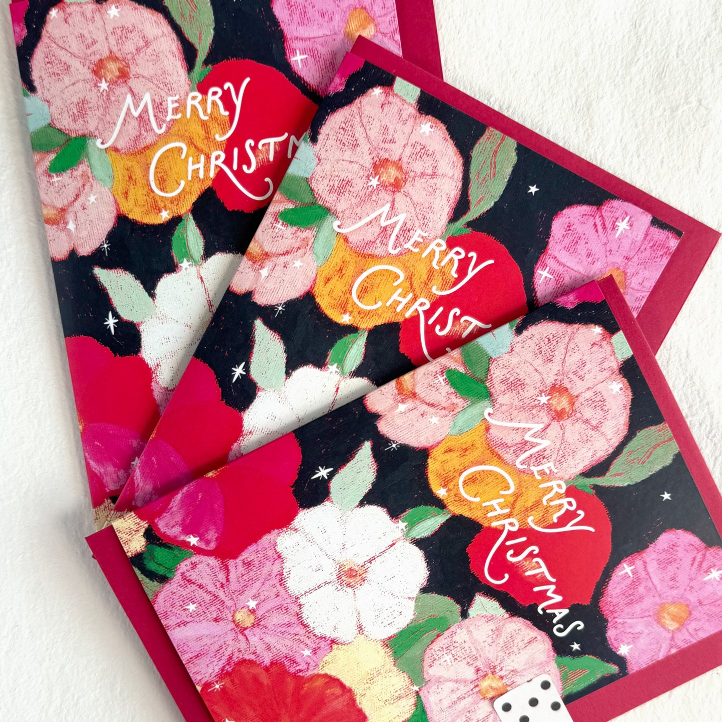 Floral Merry Christmas Greeting Card