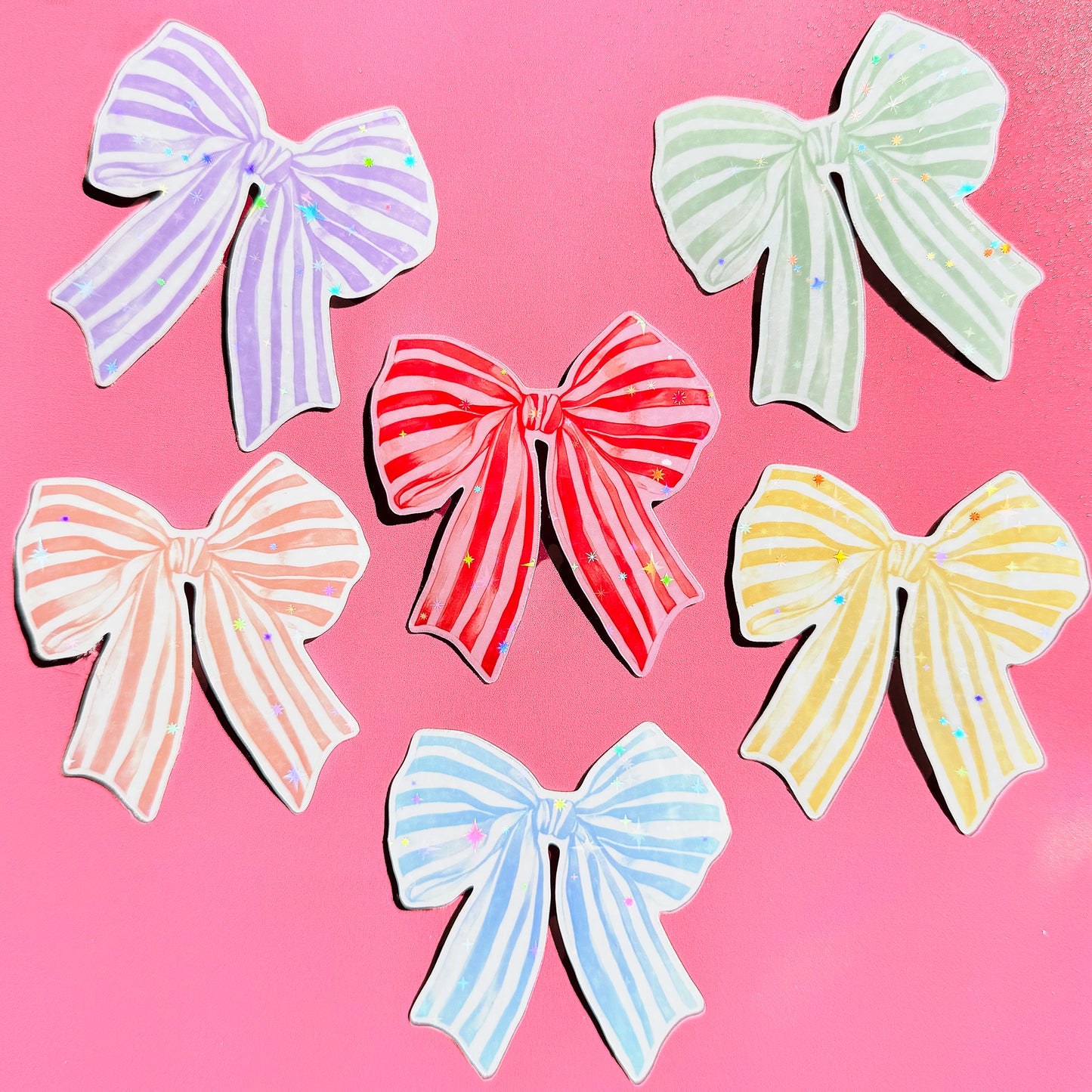 Watercolour Ribbon / Bow Sticker (6 Colours)