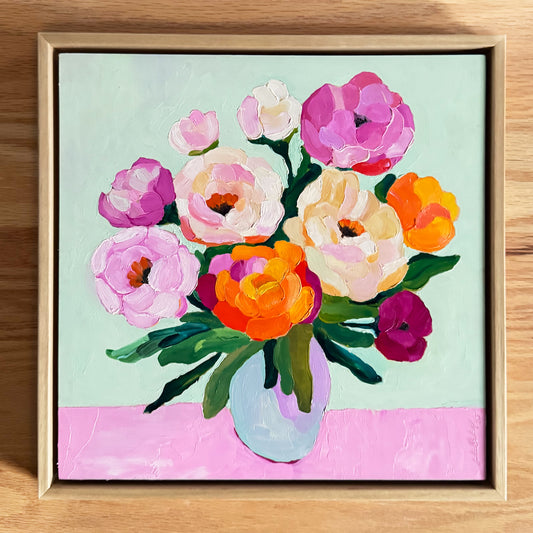 Pastel Blooms Original Framed Artwork
